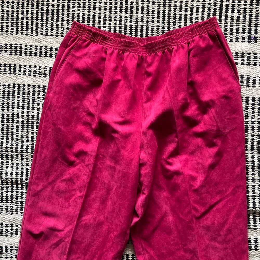 Alfred Dunner Size 16 Hot Pink Suede Capri Ankle Pants Comfort pants - Picture 5 of 7